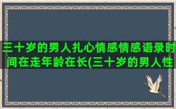 三十岁的男人扎心情感情感语录时间在走年龄在长(三十岁的男人性生活多久一次正常)