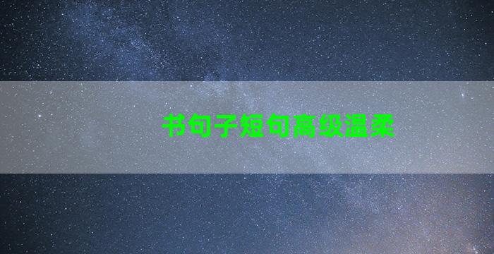 书句子短句高级温柔