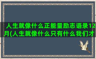 人生就像什么正能量励志语录12月(人生就像什么只有什么我们才会什么)