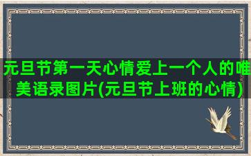 元旦节第一天心情爱上一个人的唯美语录图片(元旦节上班的心情)