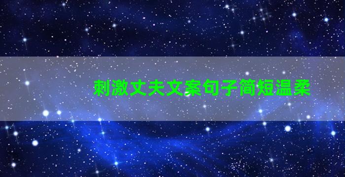 刺激丈夫文案句子简短温柔