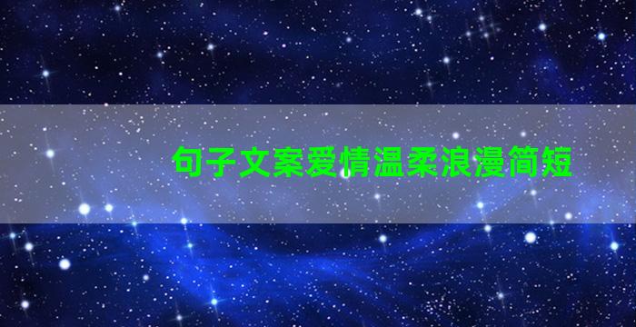 句子文案爱情温柔浪漫简短