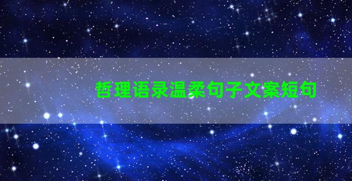 哲理语录温柔句子文案短句