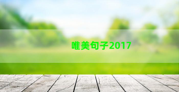 唯美句子2017