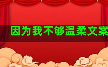 因为我不够温柔文案句子