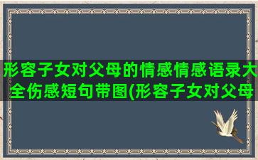 形容子女对父母的情感情感语录大全伤感短句带图(形容子女对父母的感情的成语)