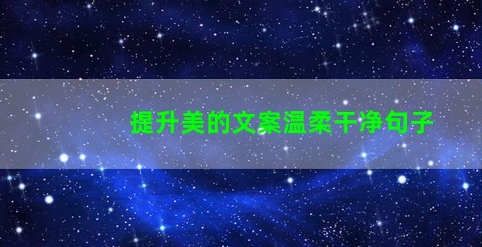 提升美的文案温柔干净句子