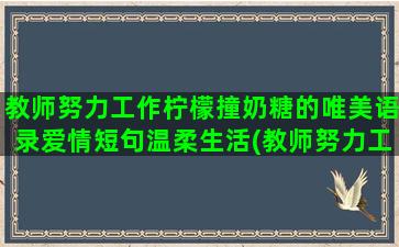 教师努力工作柠檬撞奶糖的唯美语录爱情短句温柔生活(教师努力工作的句子)