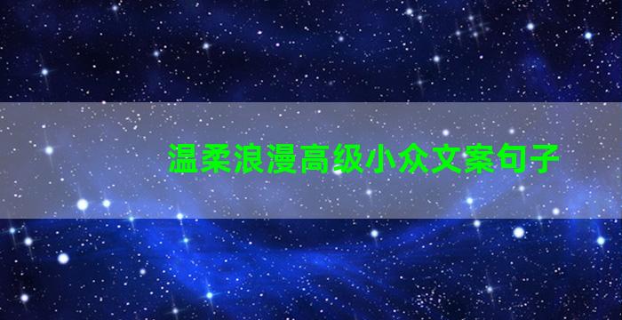 温柔浪漫高级小众文案句子