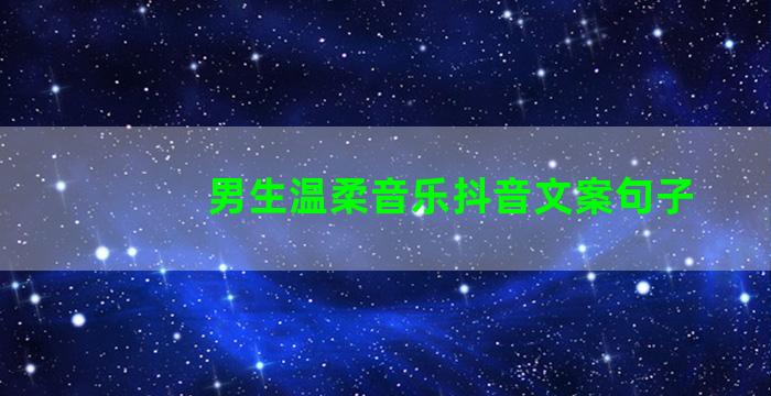 男生温柔音乐抖音文案句子