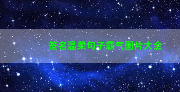 签名温柔句子霸气图片大全