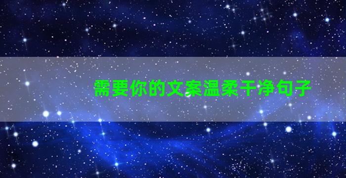 需要你的文案温柔干净句子